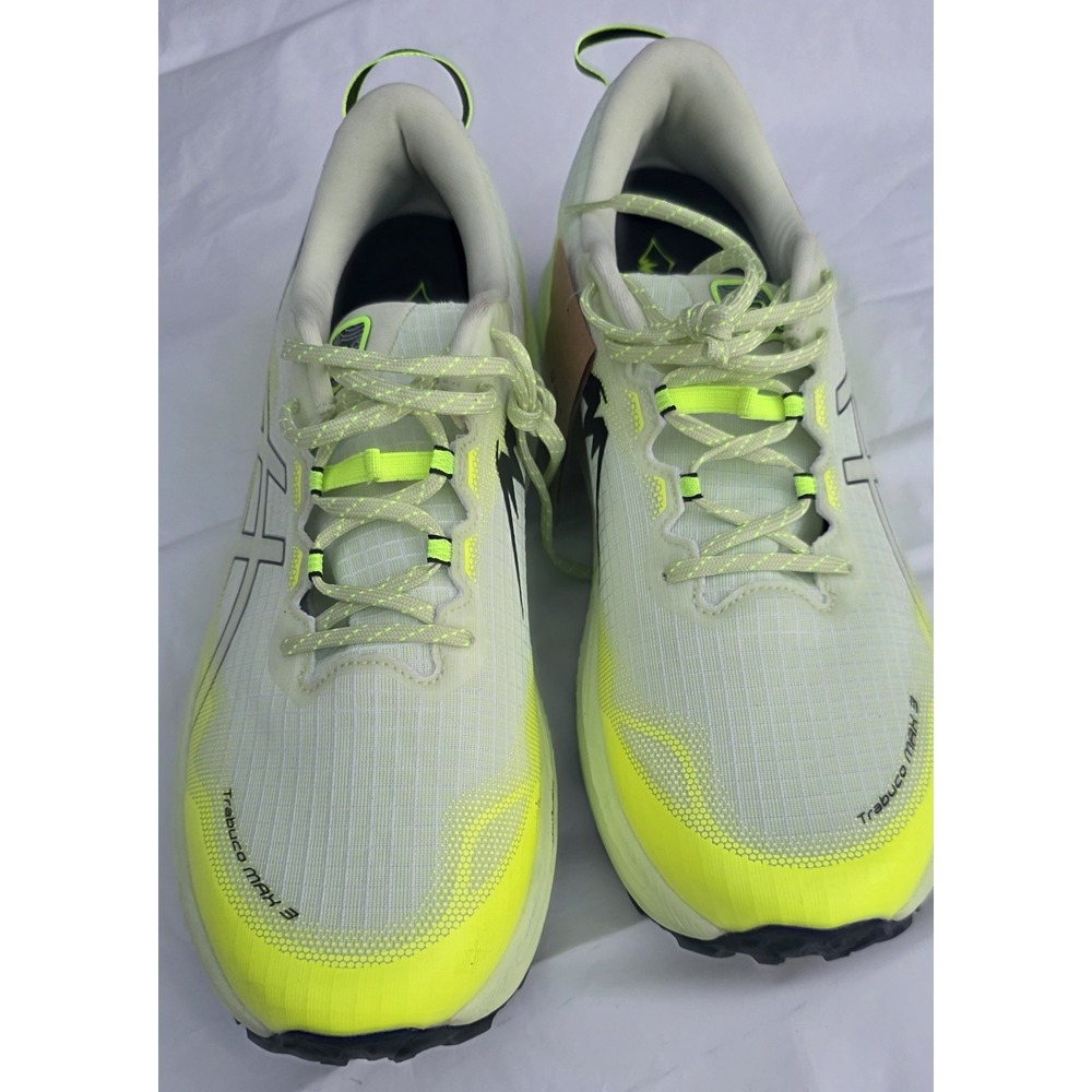 ASICS Trabuco Max 3 Trail Running Shoes Mens Size 14 Lime Green Black 1011B800